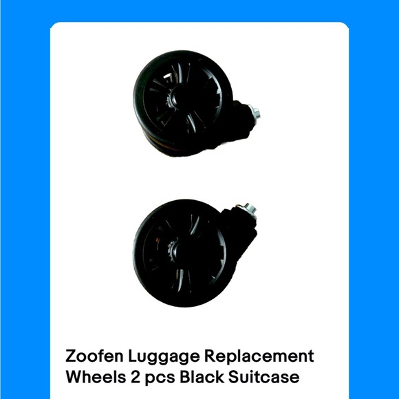 Zoofen Luggage Replacement Wheels 2 pcs Black Suitcase - Picture 1 of 2